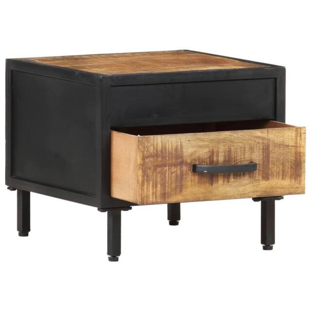 Berkfield Home Beautiful Bedside Cabinet 40x40x35 cm Rough Mango Wood in Brown - Size: 40 x 40 x 35 cm - image 1