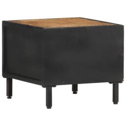 Berkfield Home Beautiful Bedside Cabinet 40x40x35 cm Rough Mango Wood in Brown - Size: 40 x 40 x 35 cm - thumbnail 4