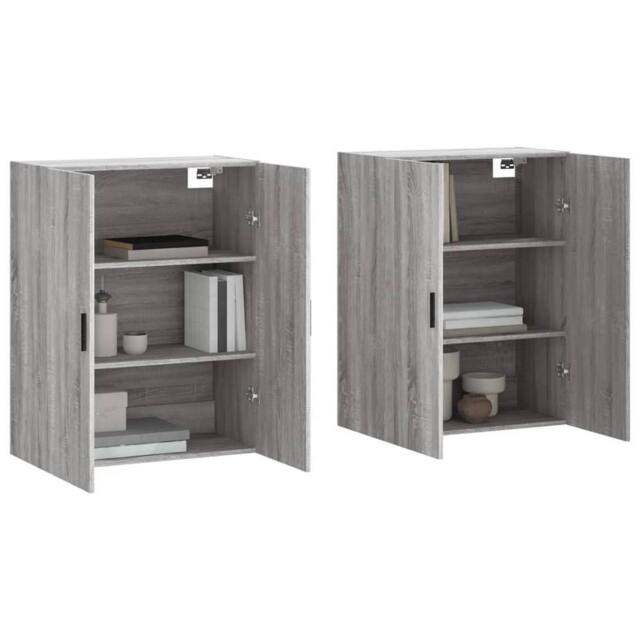 Berkfield Home Wall Mounted Cabinets 2 pcs Grey Sonoma 69.5x34x90 cm - image 1