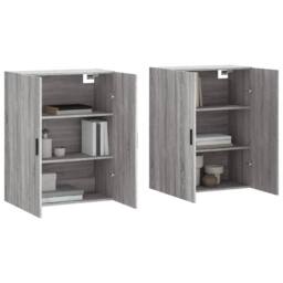 Berkfield Home Wall Mounted Cabinets 2 pcs Grey Sonoma 69.5x34x90 cm - thumbnail 1