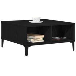 Berkfield Home Coffee Table Black Oak 60x60x30 cm Engineered Wood - Size: 60 x 60 x 30 cm - thumbnail 3