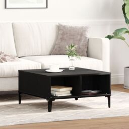 Berkfield Home Coffee Table Black Oak 60x60x30 cm Engineered Wood - Size: 60 x 60 x 30 cm - thumbnail 1