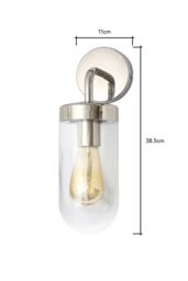 BHS Lighting Chelsea Outdoor Wall Light in Metallic Silver - thumbnail 4