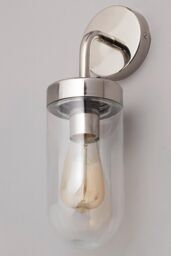 BHS Lighting Chelsea Outdoor Wall Light in Metallic Silver - thumbnail 1