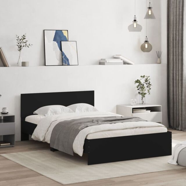 Berkfield Home Bed Frame without Mattress Black 120x190 cm Small Double - image 1