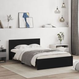 Berkfield Home Bed Frame without Mattress Black 120x190 cm Small Double - thumbnail 1
