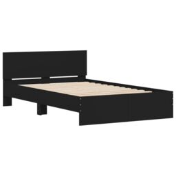 Berkfield Home Bed Frame without Mattress Black 120x190 cm Small Double - thumbnail 4