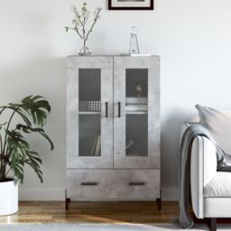 Berkfield Home Highboard Concrete Grey 69.5x31x115 cm Engineered Wood - thumbnail 1
