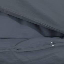 Berkfield Home Duvet Cover Set Anthracite 140x200 cm Cotton in Dark Grey - thumbnail 8