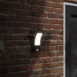 Berkfield Home Outdoor LED Wall Lights with Sensors 2pcs Black Die-cast Aluminium