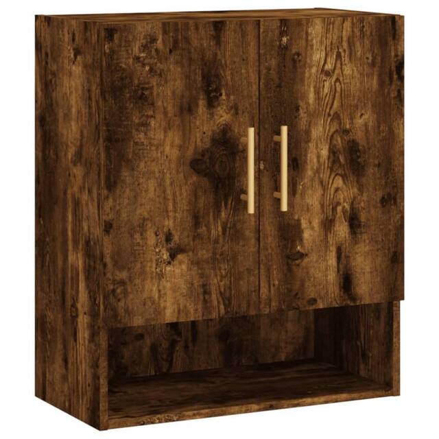 Berkfield Home Wall Cabinet Smoked Oak 60x31x70 cm Engineered Wood in Brown - Size: 60 x 31 x 70 cm - image 1