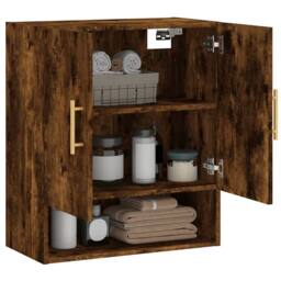 Berkfield Home Wall Cabinet Smoked Oak 60x31x70 cm Engineered Wood in Brown - Size: 60 x 31 x 70 cm - thumbnail 4