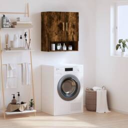 Berkfield Home Wall Cabinet Smoked Oak 60x31x70 cm Engineered Wood in Brown - Size: 60 x 31 x 70 cm - thumbnail 2