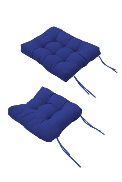 H&O Direct 2 Pcs Outdoor Garden Chair Cushion in Navy