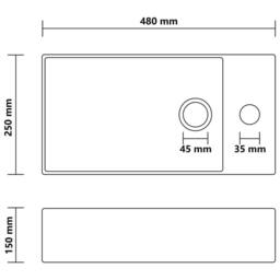 Berkfield Home Bathroom Sink with Overflow Ceramic Dark Green - thumbnail 7