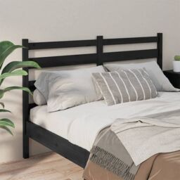 Berkfield Home Bed Headboard Black 206x4x100 cm Solid Wood Pine - Size: 206 x 4 x 100 cm - thumbnail 3