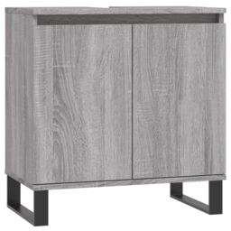 Berkfield Home 3 Piece Bathroom Cabinet Set Grey Sonoma Engineered Wood - thumbnail 5