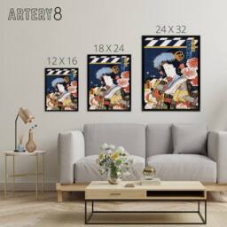 "Artery8 Portrait of Actress Japanese Framed Canvas Wall Art Print Kunichika - Size: W12"" x H16""" - thumbnail 4