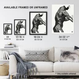 "Artery8 Anatomical study of mans lateral muscles Stolk Wall Art Poster Print in White - Size: W24"" x H32""" - thumbnail 3