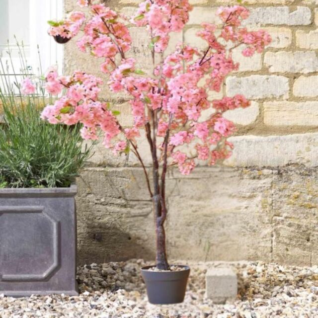 Marco Paul 1.4m Pink Artificial Cherry Blossom Tree in Baby Pink - image 1