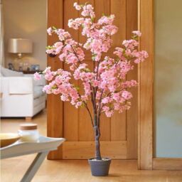 Marco Paul 1.4m Pink Artificial Cherry Blossom Tree in Baby Pink - thumbnail 2