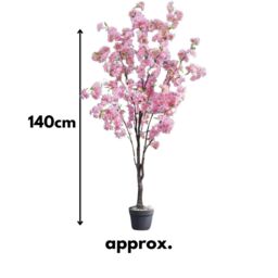 Marco Paul 1.4m Pink Artificial Cherry Blossom Tree in Baby Pink - thumbnail 3