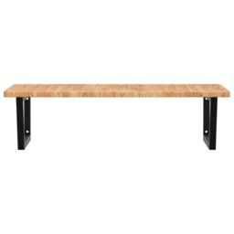 Berkfield Home Basin Shelf Wall Mounted Steel & Solid Wood Oak in Brown - thumbnail 4