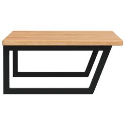 Berkfield Home Basin Shelf Wall Mounted Steel & Solid Wood Oak in Brown - thumbnail 5