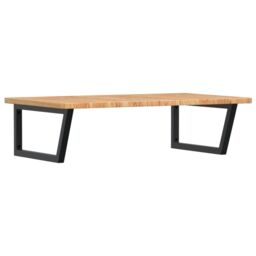 Berkfield Home Basin Shelf Wall Mounted Steel & Solid Wood Oak in Brown - thumbnail 2