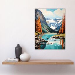 "Artery8 Lake Louise Oil Painting Canada Banff National Park In Autumn Large Wall Unframed Art Poster Print Thick Paper 18X24 Inch - Size: W18"" x H24""" - thumbnail 4
