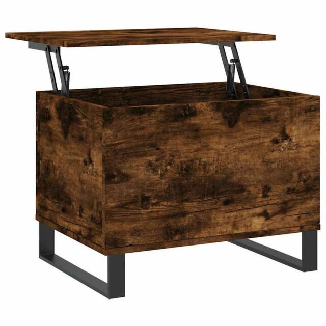 Berkfield Home Coffee Table Smoked Oak 60x44.5x45 cm Engineered Wood in Brown - image 1