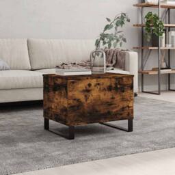 Berkfield Home Coffee Table Smoked Oak 60x44.5x45 cm Engineered Wood in Brown - thumbnail 2