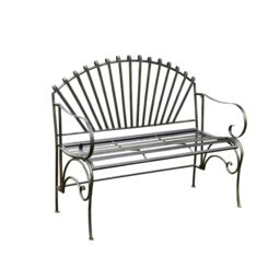 Melody Maison Large Ornate Black Metal Garden Bench 103cm - thumbnail 1
