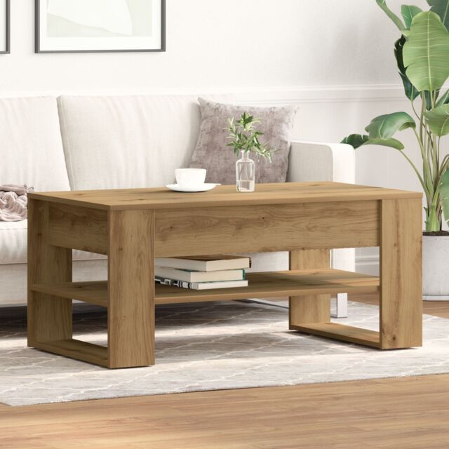 Berkfield Home Coffee Table Artisan oak Solid oak wood Medium Coffee Table in Brown - image 1