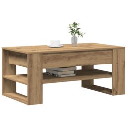 Berkfield Home Coffee Table Artisan oak Solid oak wood Medium Coffee Table in Brown - thumbnail 3