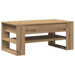 Berkfield Home Coffee Table Artisan oak Solid oak wood Medium Coffee Table in Brown - thumbnail 2