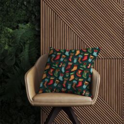Warren Reed - Designer Christmas Stockings Outdoor Cushion in Green - Size: 45 cm x 45 cm - thumbnail 2