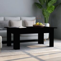 Berkfield Home Coffee Table Black 100x60x42 cm Engineered Wood - Size: 100 x 60 x 42 cm - thumbnail 1