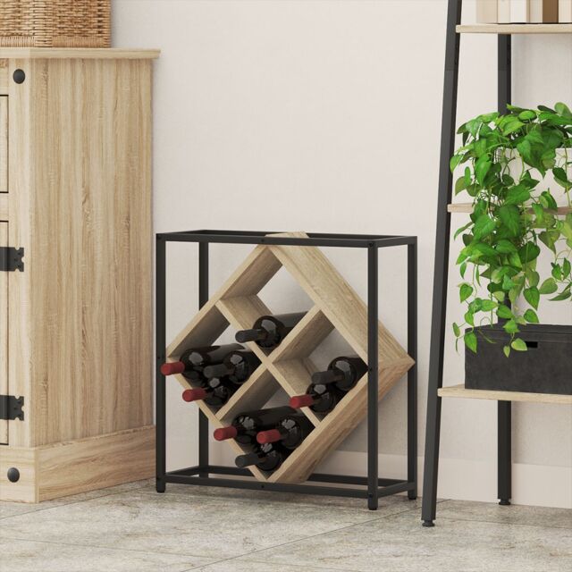 Berkfield Home Wine Rack Sonoma Oak 51x18x52, 5 cm Engineered Wood in Brown - image 1