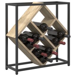 Berkfield Home Wine Rack Sonoma Oak 51x18x52, 5 cm Engineered Wood in Brown - thumbnail 3