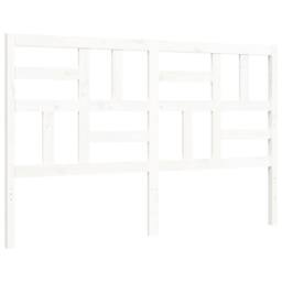 Berkfield Home Beautiful Bed Frame with Headboard White 160x200 cm Solid Wood - thumbnail 9