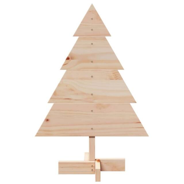 Berkfield Home Festive Wooden Christmas Tree for Decoration 70 cm Solid Wood in Light Tan - image 1