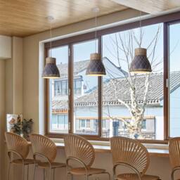 Living and Home Handmade Rattan Pendant Light Natural Woven Ceiling Lamp in Grey - thumbnail 6