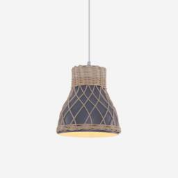Living and Home Handmade Rattan Pendant Light Natural Woven Ceiling Lamp in Grey - thumbnail 9