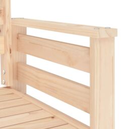 Berkfield Home Garden Bench with Table 2-Seater Solid Wood Pine in Brown - thumbnail 6