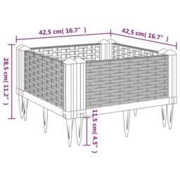 Berkfield Home Garden Planter with Pegs White 42.5x42.5x28.5 cm PP - thumbnail 8