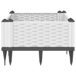 Berkfield Home Garden Planter with Pegs White 42.5x42.5x28.5 cm PP - thumbnail 4