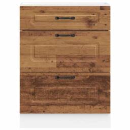Berkfield Home Kitchen Base Cabinet Kalmar Old Wood Engineered Wood in Brown - thumbnail 4