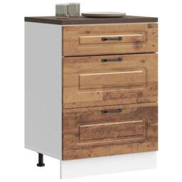 Berkfield Home Kitchen Base Cabinet Kalmar Old Wood Engineered Wood in Brown - thumbnail 1