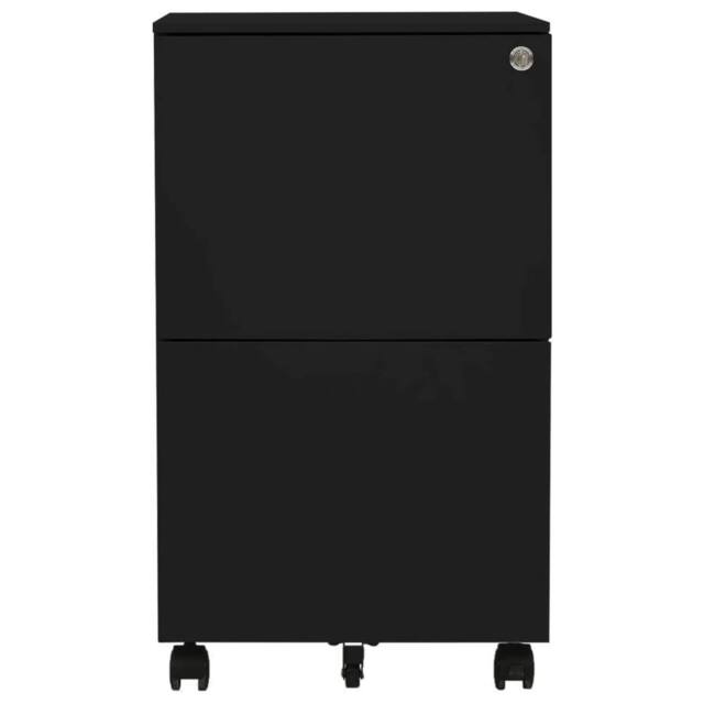 Berkfield Home Mobile File Cabinet Black 39x45x67 cm Steel - Size: 39 x 45 x 67 cm - image 1